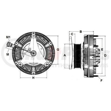 9910241 by HORTON - CLUTCH, ASSY,RCV250,VOLVO-MACK,200.0,12-PK,225 PLT,26.6 STUDS