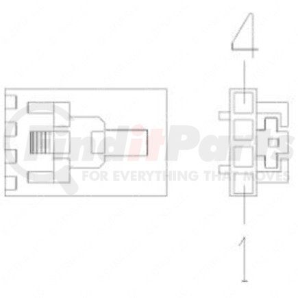 23-13662-412 by FREIGHTLINER - PLUG-4CAV,SL,MOL50-57-9404,BK