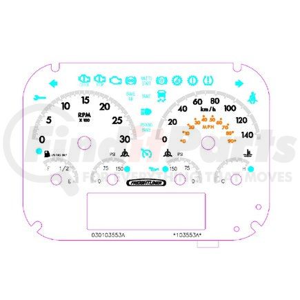 A22-77156-003 by FREIGHTLINER - IP-6GAUGE,NAFTA,TACH,AIR,8.8L