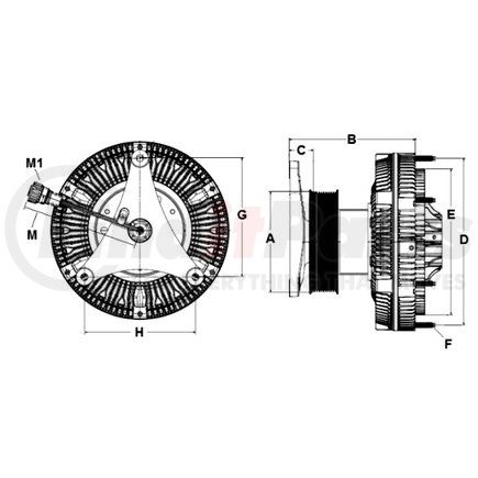 9910319 by HORTON - CLUTCH, ASSY,RCV250,MACK,164.0,10-PK,235.92 PLT,26.6 STUDS