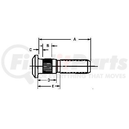 W1091R by GUNITE - .750-16 x 2.50 - Wheel Bolt (Gunite)