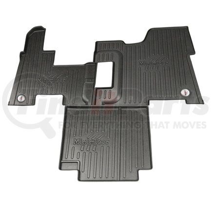 FKPB2B-MIN by MINIMIZER - Floor Mats - Black, 3 Piece, Manual Transmission, Front, Center Row, For Peterbilt