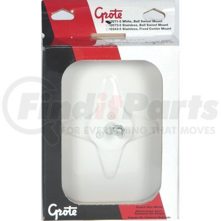 Grote 12071-5 Rolled-Rim Mirror with Ball Swivel - White, Multi Pack