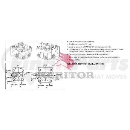 Meritor RKN28140 AIR SYS - RELAY VALVE