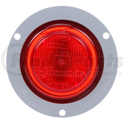 Truck-Lite 10251R3 10 Series, LED, Red Round, 2 Diode, Marker Clearance Light, P2, Gray Polycarbonate Flange Mount, Fit 'N Forget M/C, 12V, Bulk