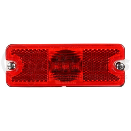 Truck-Lite 18050R3 18 Series, LED, Red Rectangular, 3 Diode, Marker Clearance Light, P2, 2 Screw, Reflectorized, Diamond Shell, Hardwired, Blunt Cut, 12V, Kit, Bulk