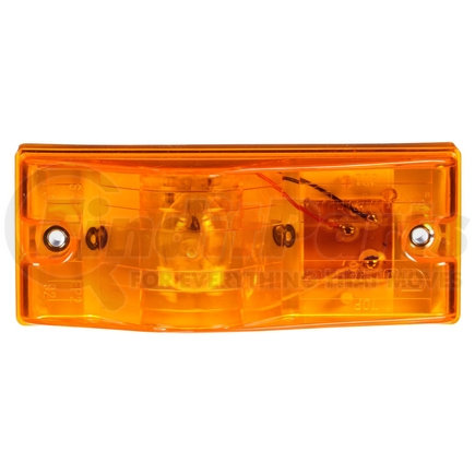 Truck-Lite 22002Y3 22 Series, Incandescent, Yellow Rectangular, 1 Bulb, Side Turn Signal, 2 Screw, PL-3, Stripped End/Ring Terminal, 12V, Kit, Bulk