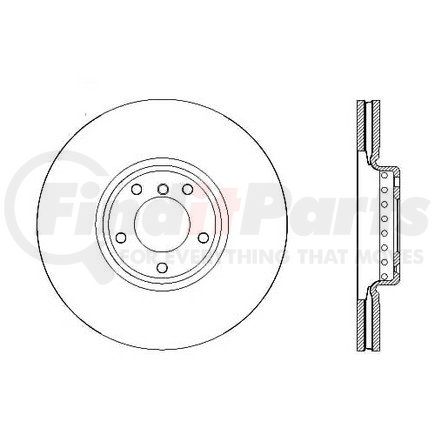 Centric 125.34123 Premium High Carbon Alloy Brake Rotor