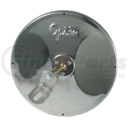 Grote 12293 8" Round Convex Mirrors with Center-Mount Ball-Stud - w/ Attached "L" Bracket, Stainless Steel