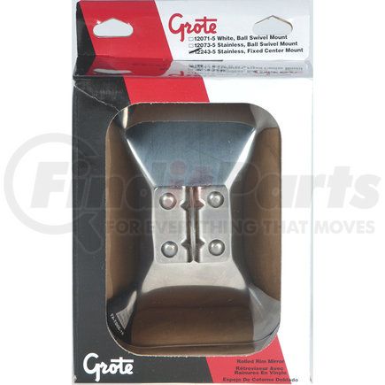 Grote 12243-5 Rolled-Rim Mirror with Center Mount - Stainless Steel