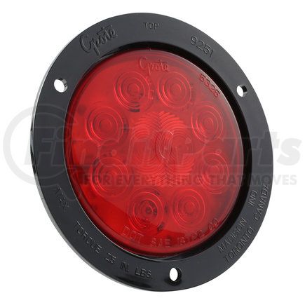 Grote 53292 SuperNova® 4" 10-Diode Pattern LED Stop / Tail / Turn Light - Black Theft-Resistant Flange, Male