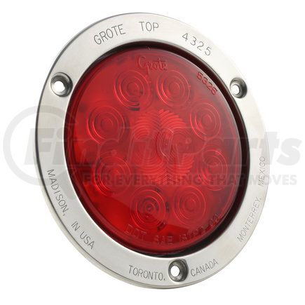 Grote 53302 Stop-Tail-Turn Lamp SuperNova 4 in. 10-Diode Pattern LED with Flange Red