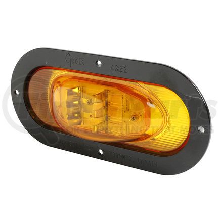 Grote 54253 SuperNova® Oval LED Side Turn Marker Light - Black Theft-Resistant Flange, Male Pin