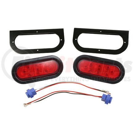 Grote 65390-5 SuperNova® LED Oval Trailer Stop / Tail / Turn Submersible Lighting Kit - Red