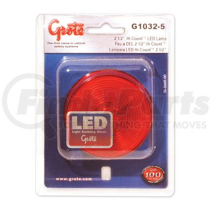 Grote G1032-5 Hi Count® 2 1/2" LED Clearance / Marker Light - Optic Lens, Multi Pack