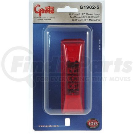 Grote G1902-5 Hi Count® 3-Diode LED Clearance / Marker Light - Red, Multi Pack