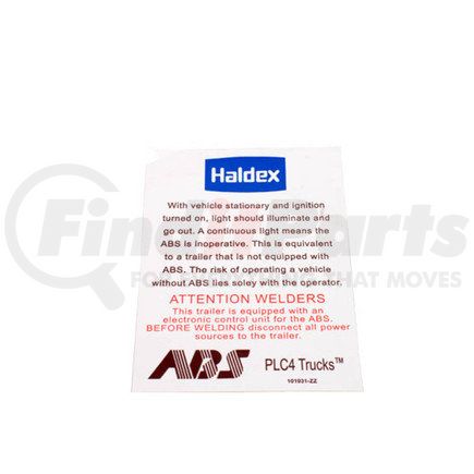 Haldex A993107 Labelwarning