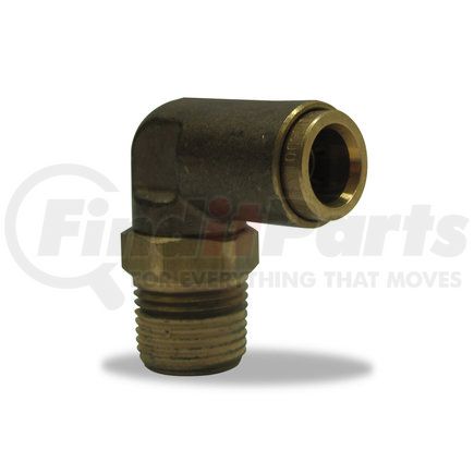 Velvac 017951 Push-Lock Air Brake Fitting, 90° Male Swivel Elbow, Brass, 1/4" x 1/4"