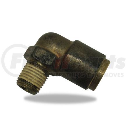 Velvac 017965 Push-Lock Air Brake Fitting, 90° Male Non-Swivel Elbow, Brass, 1/2" x 1/2"