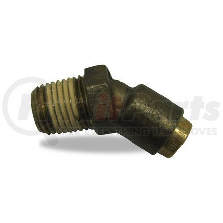 Velvac 017980 Push-Lock Air Brake Fitting, 45° Male Fixed Elbow, Brass, 1/4" x 1/8"