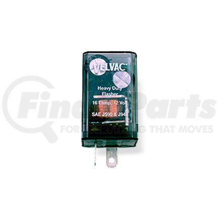 Velvac 091211 Electronic Flasher, 3 Terminals, Clear Smoke, 2-16 Lamp Rating, 70-120 Flash Rate FPM, 35 Amp Rating