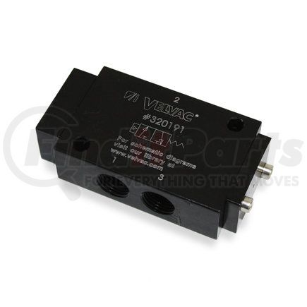 Velvac 320191 Air Pilot Valves, 3 Way Air Pilot Spring Return Valve with 1/4" NPT Air Pilot Supply Support