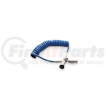 Velvac 590136 Single Pole Coiled Cable Assemblies, 15' Tailgate Lift Power Cable Assembly, 2 Gauge, Blue Jacketed