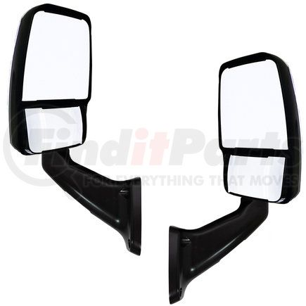 Velvac 713800 Velvac 2025 Mirror Set - Black w/Heated/Remote Controlled Flat Glass