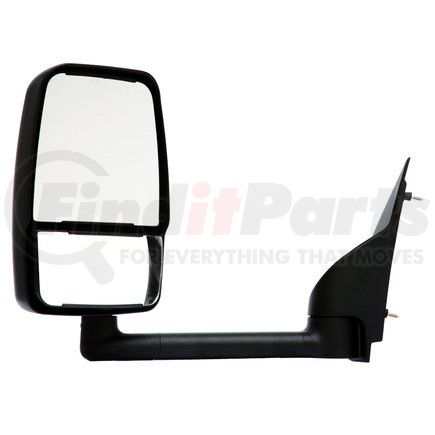 Velvac 714481 Model 2020 Mirror System - Left Side, 86" W (9.5" Arm), Black, Standard Mirror Head, Manually Flat Glass, Stick-On Wedge Convex Mirror