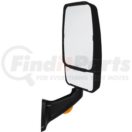 Velvac 715136 Model 2025 Mirror System - Right Side, Black, V-Max Mirror Head, Heated/Remote Flat Glass, Heated/Manual Convex Glass, Flat Base with Turn Signal