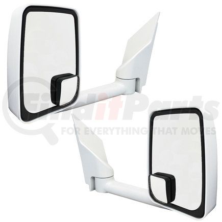 Velvac 715410 2020 Mirror System - Standard Head, White, 86" W, Pair