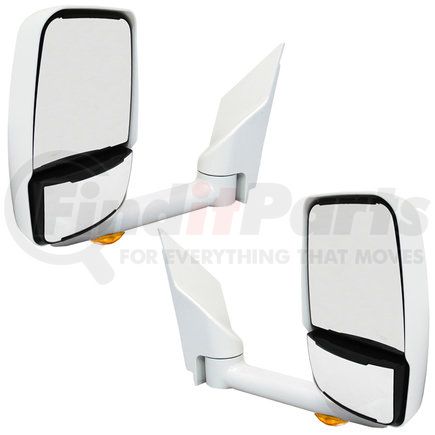 Velvac 715446 2020 Mirror System - Deluxe Head, White, 102" W, Pair