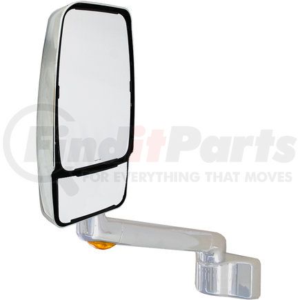 Velvac 715649 Model 2030 Mirror System - Left Side, Chrome, VMax Mirror Head, Heated/Remote Flat Glass, Heated/Remote Convex Glass, 9" Radius Base, 10" Arm with Turn Signal