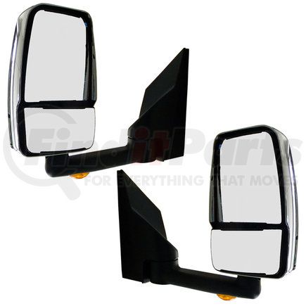 Velvac 715859 2020 Mirror System - Deluxe Head Mirror, Chrome, Lighted, 96" W, Pair