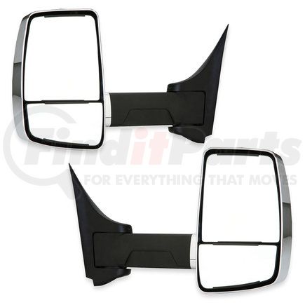 Velvac 717513 2020XG Mirror System with OAT - Pair, 96" W, Chrome, Deluxe Head, Heated/Remote Flat Glass, Heated/Manual Convex