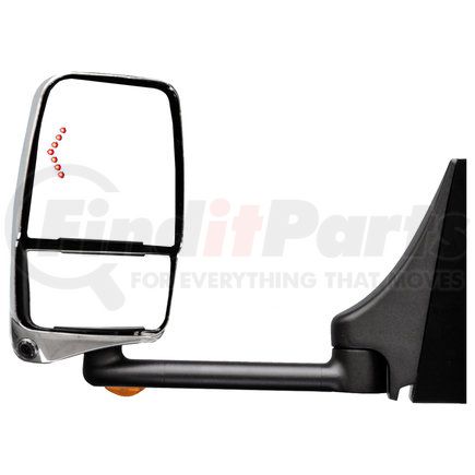 Velvac 717549 2020XG Mini-LEM Mirror System - Left Side, Deluxe Head, Chrome, Heated/Remote Flat Glass, Heated/Manual Convex Glass, 102" W, Ford E-Series (2003-Present), with Signal Light