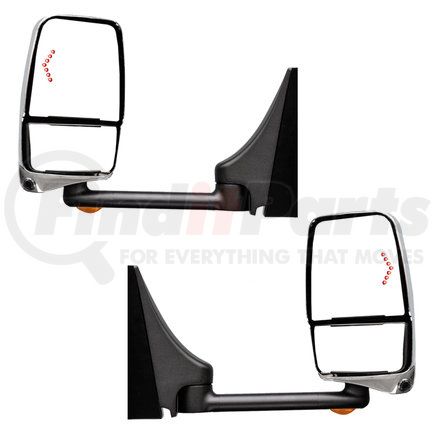 Velvac 717601 2020XG Mini-LEM Mirror System - Ford Super Duty F250-F750 2020XG Deluxe Head, Camera, Chrome, Signal, 96" W, Pair