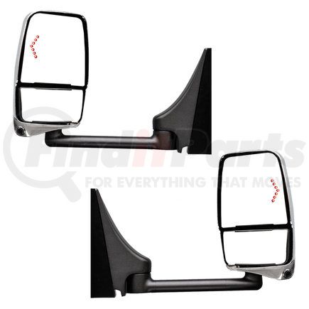 Velvac 719341 2020 Mirror System - Deluxe Head Mirror, Chrome, 96" W, Pair