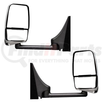 Velvac 719365 2020 Mirror System - Deluxe Head Mirror, Chrome, 102" W, Pair