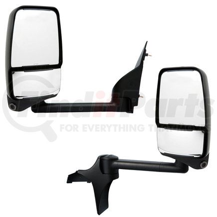 Velvac 728772 2020SS Mirror System for Shuttle Ford E Van - Deluxe Head, Camera, Black, Heated/Remote Flat Glass, Heated Convex Glass, 96" W, Pair