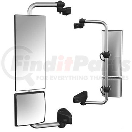 Velvac V514090028 Flat Mirror Glass Housing - Model 409, Chrome, Left Side, Head Size 7-5/16" W x 16-3/8" H x 4-5/8" D, Glass Size 6.75" W x 15-7/8" H