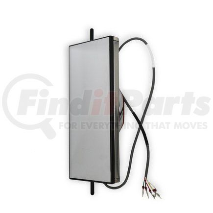 Velvac V514380014 438 Model Mirror Head - Flat Glass, Adjustable, 6-7/8" x 16", Stainless, Remote, Heated, Lighted, Right Side