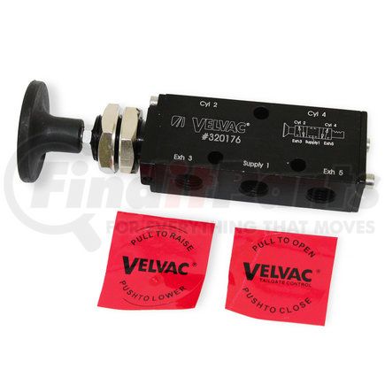 Velvac 320176 Four-Way Push/Pull Valve, 3-Position, Holding Type Valve