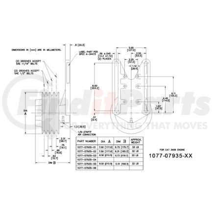 Kit Masters 1077-07935-03 KS Hub - New