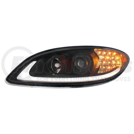 United Pacific 31177 Black Projection Headlight With LED Turn Signal For International Prostar - Driver