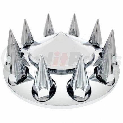 United Pacific 10241 Chrome Pointed Front Axle Cover w/ 33mm Spike Thread-On Nut Cover