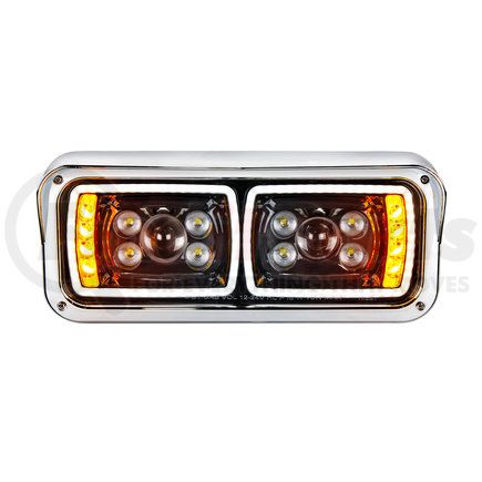 United Pacific 35825 10 High Power LED "Blackout" Projection Headlight w/ LED Turn Signal & Position Light Bar - Driver