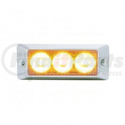 United Pacific 37627 High Power Warning Light with Chrome Bezel and Amber LED's