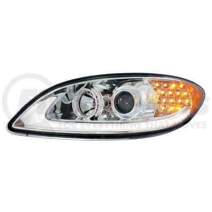 United Pacific 31175 Chrome Projection Headlight With LED Turn Signal For International Prostar - Driver