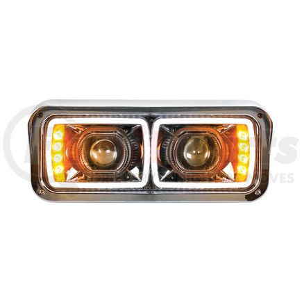 United Pacific 31157 High Power LED "Blackout" Projection Headlight w/ LED Turn Signal & Position Light Bar - Passenger